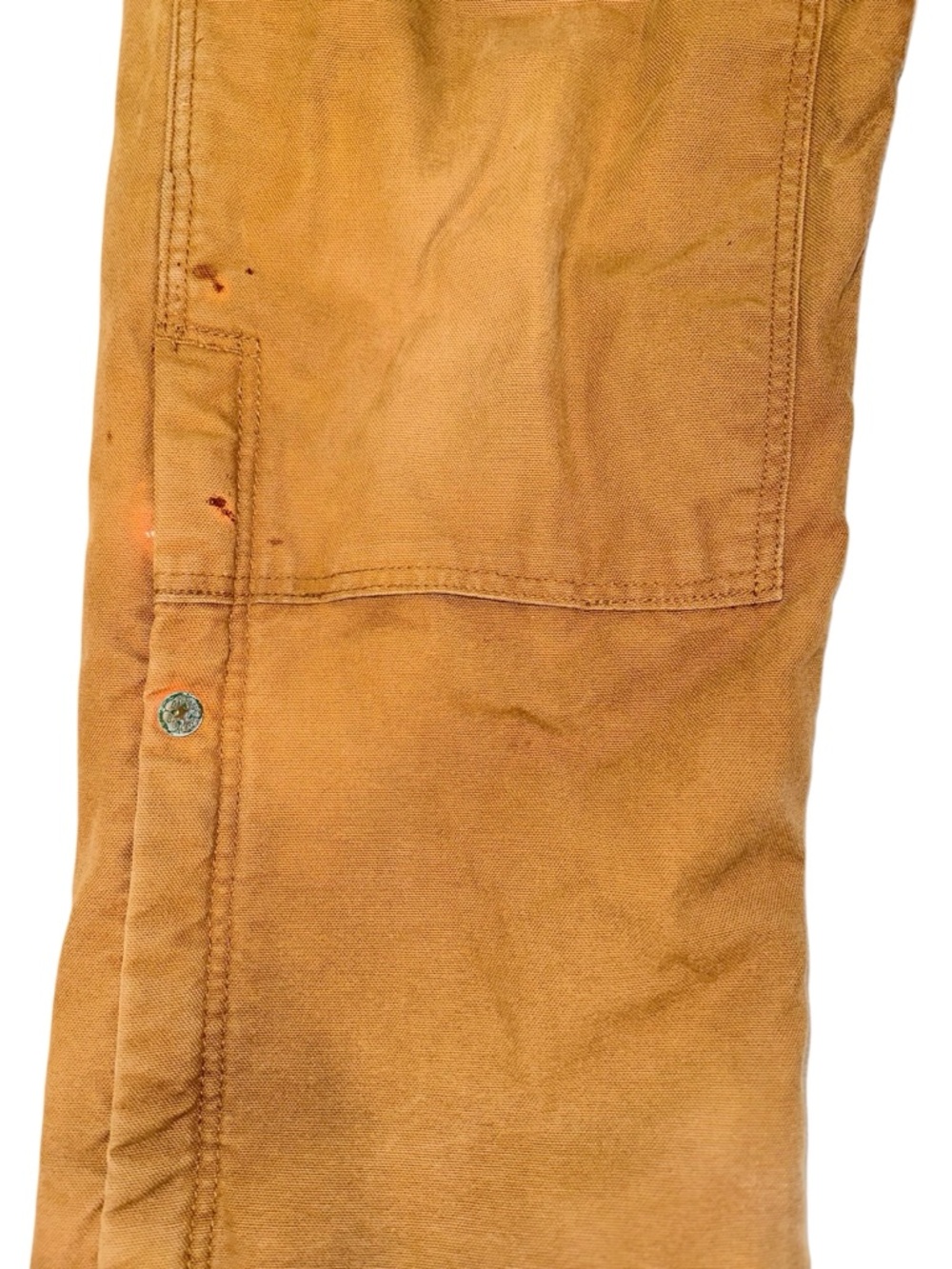 Vtg Y2K Thrashed Overalls Oshkosh Bgosh Vestbak Brown Quilted Utility Bibs 36x34 - Picture 11 of 16